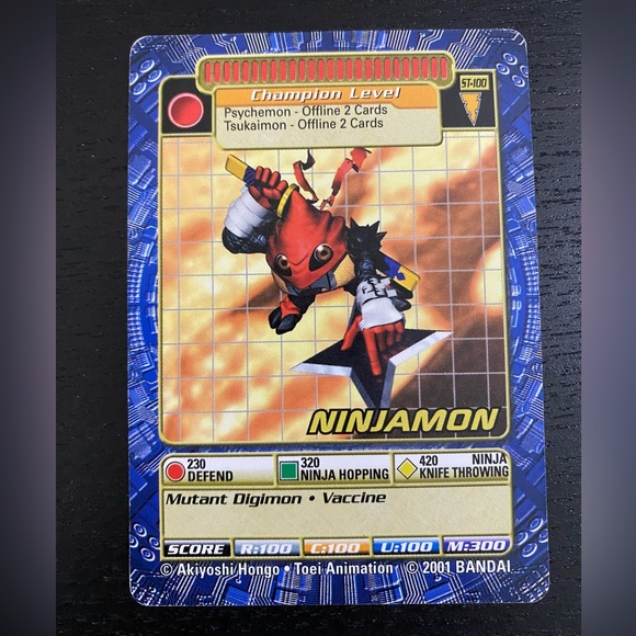 🔴2/$10 SALE🔴 Ninjamon ST-100 2001 Digimon Trading Card - Picture 1 of 2